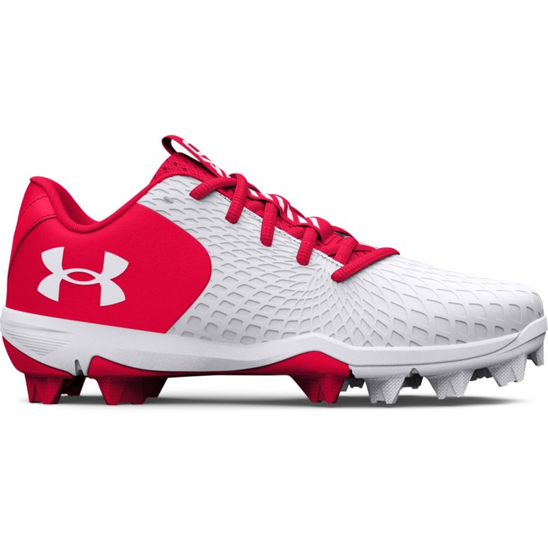 Under Armour Girls' Glyde 2.0 RM Softball Cleats White/Red, 10 - Youth Baseball at Academy Sports