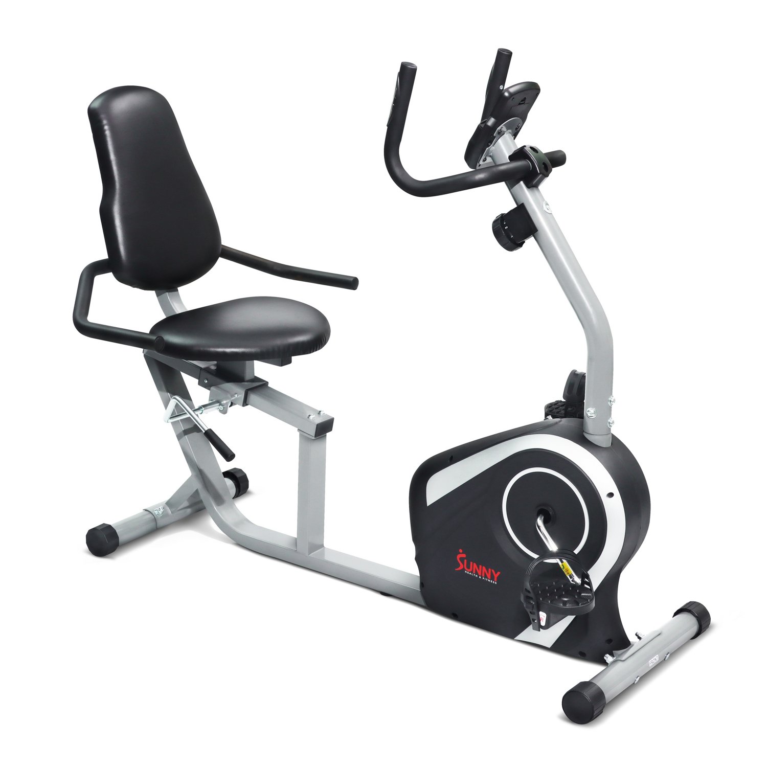 Sunny Health & Fitness Easy Adjustable Seat Recumbent Bike