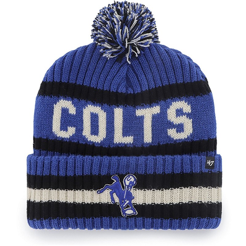 Men's '47 Royal Indianapolis Colts Bering Cuffed Knit Hat with Pom