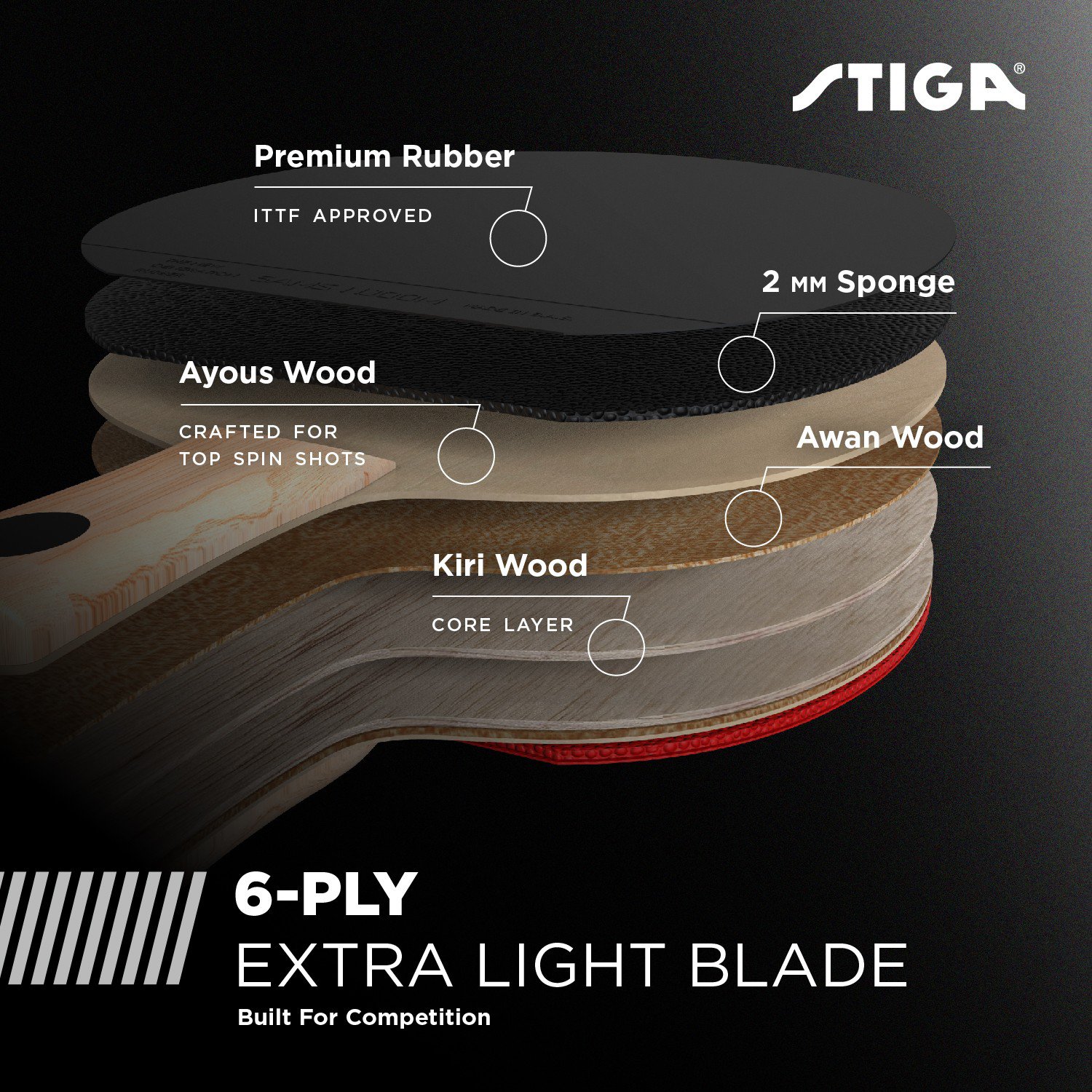 Stiga Talon Table Tennis Racket                                                                                                  - view number 6