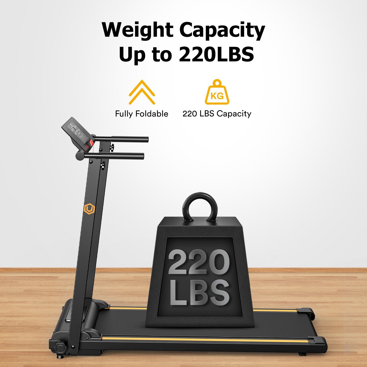 Urevo 2-in-1 Folding Walking Pad Treadmill