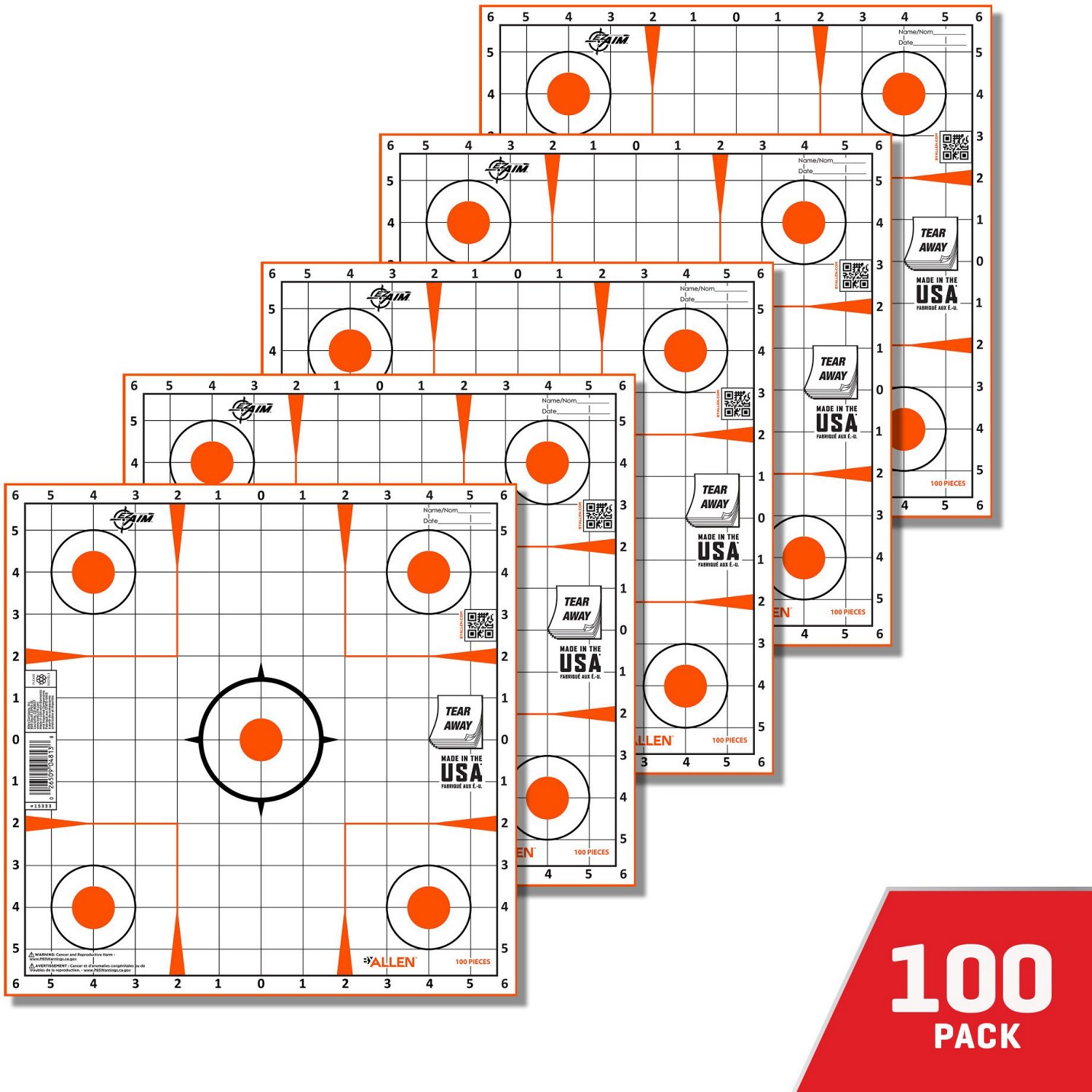 Allen Company EZ Aim Sight-In Grid Paper Shooting Target 100-Pack                                                                - view number 2