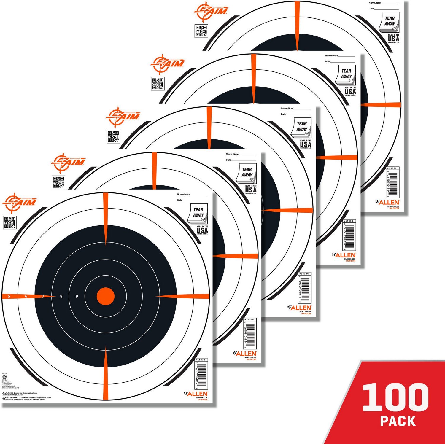 Allen Company EZ Aim Bullseye Paper Shooting Target 100-Pack - view number 2