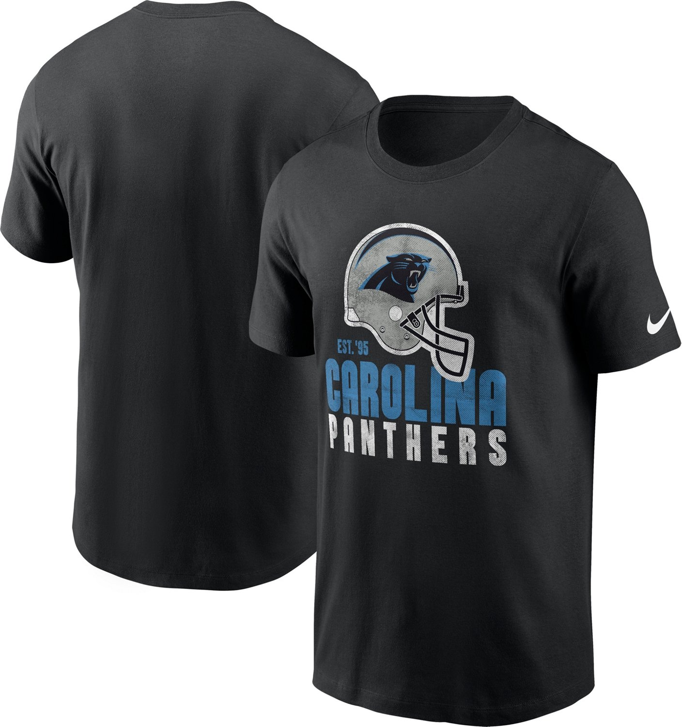 Nike Men's Carolina Panthers Helmet Essential Graphic T-shirt - view number 3