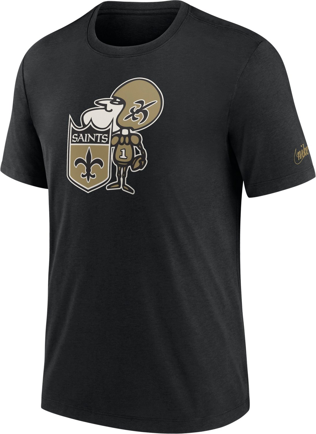 Nike Men s New Orleans Saints Rewind Logo Triblend T shirt Academy