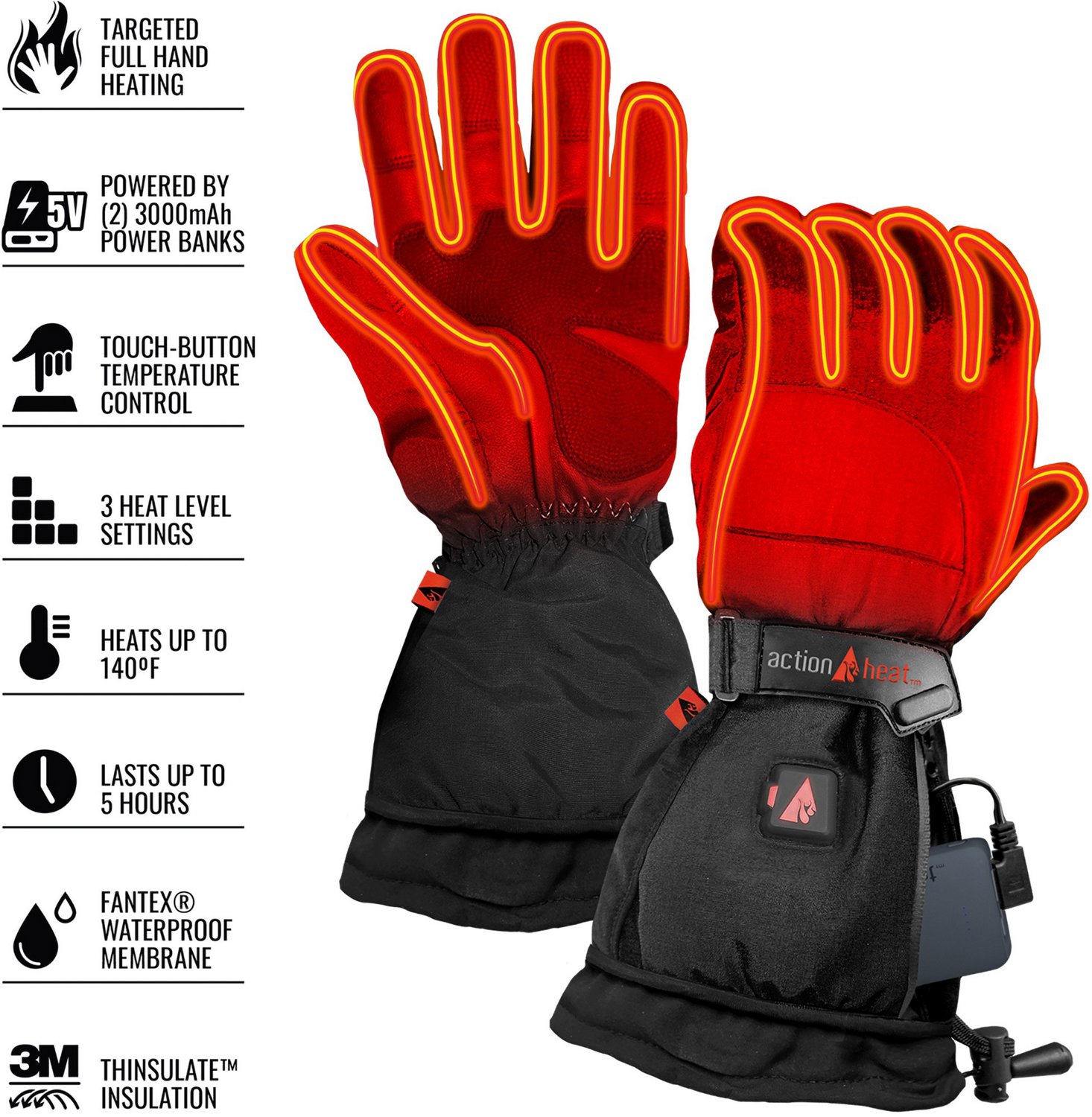 ActionHeat Women's 5V Battery Heated Snow Gloves - view number 4