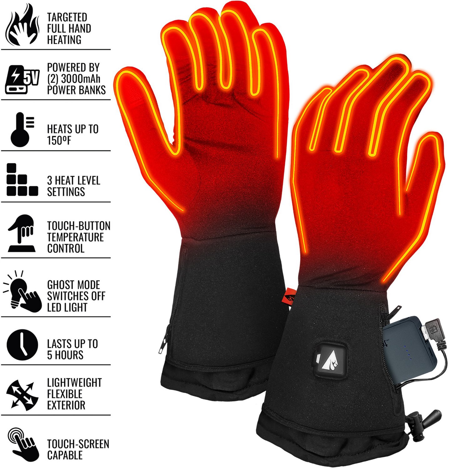 Actionheat Mens 5v Battery Heated Glove Liners Academy 0836