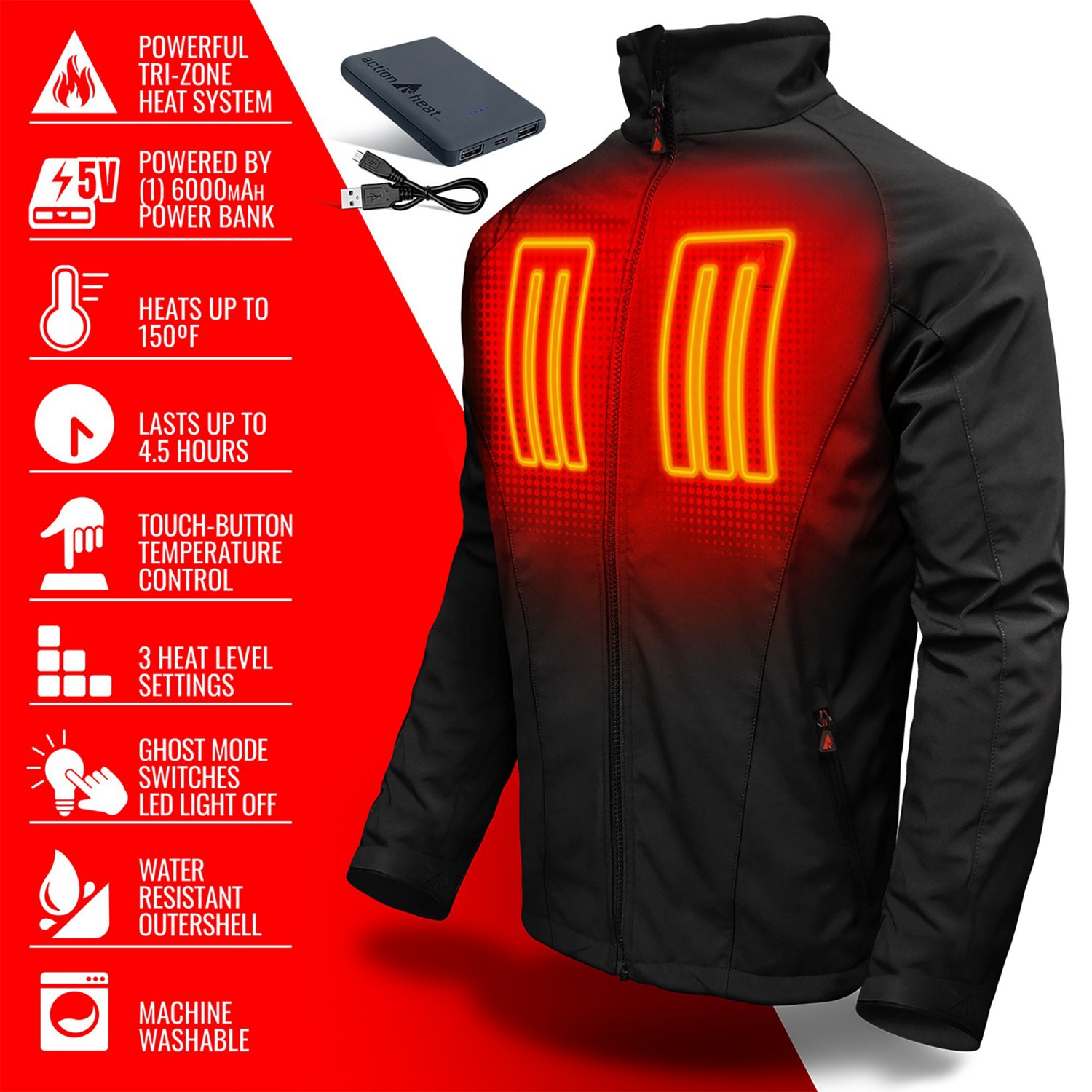 ActionHeat Men's 5V Battery Heated Jacket | Academy