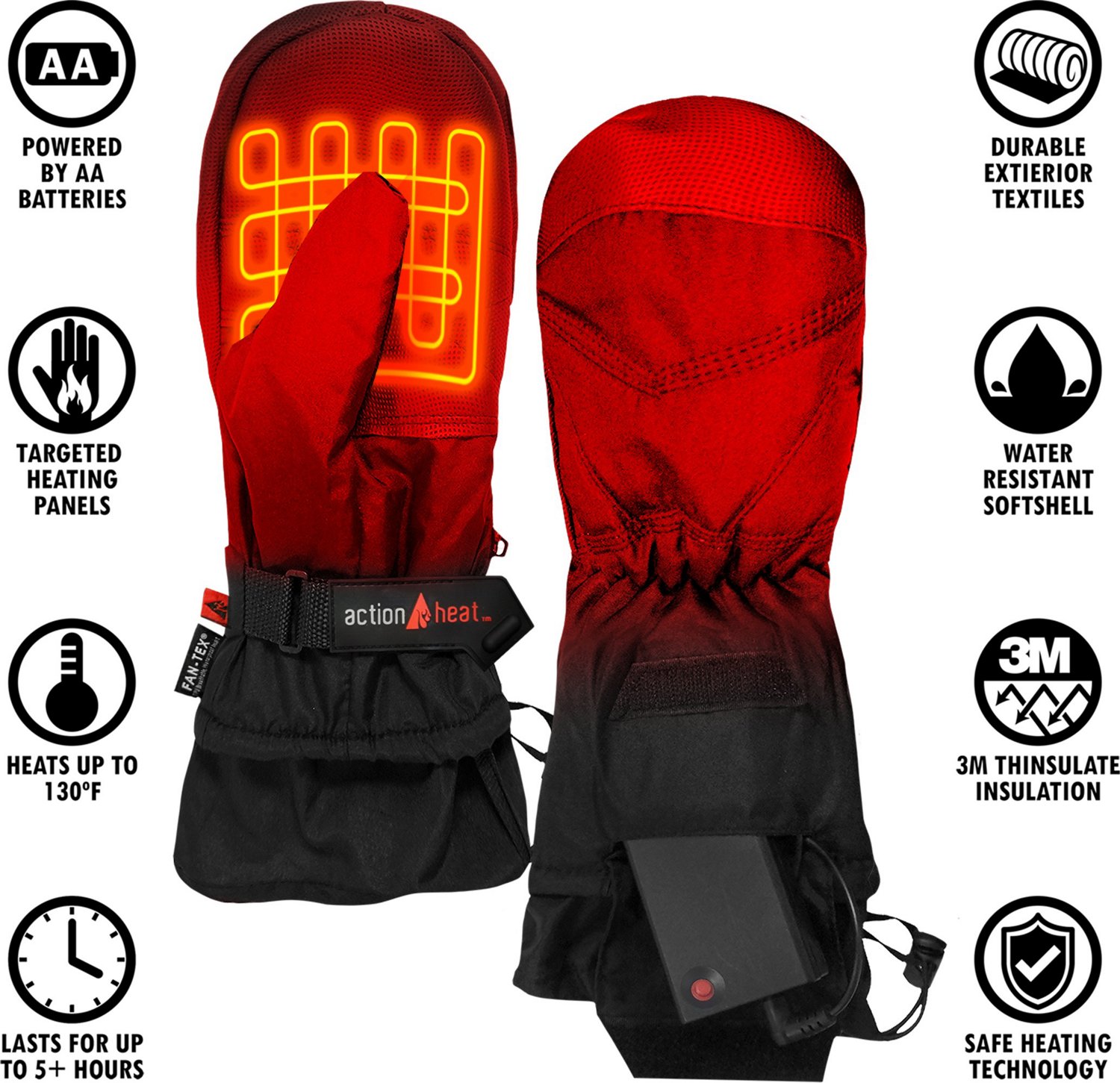 ActionHeat Adults' AA Battery Heated Mittens - view number 4