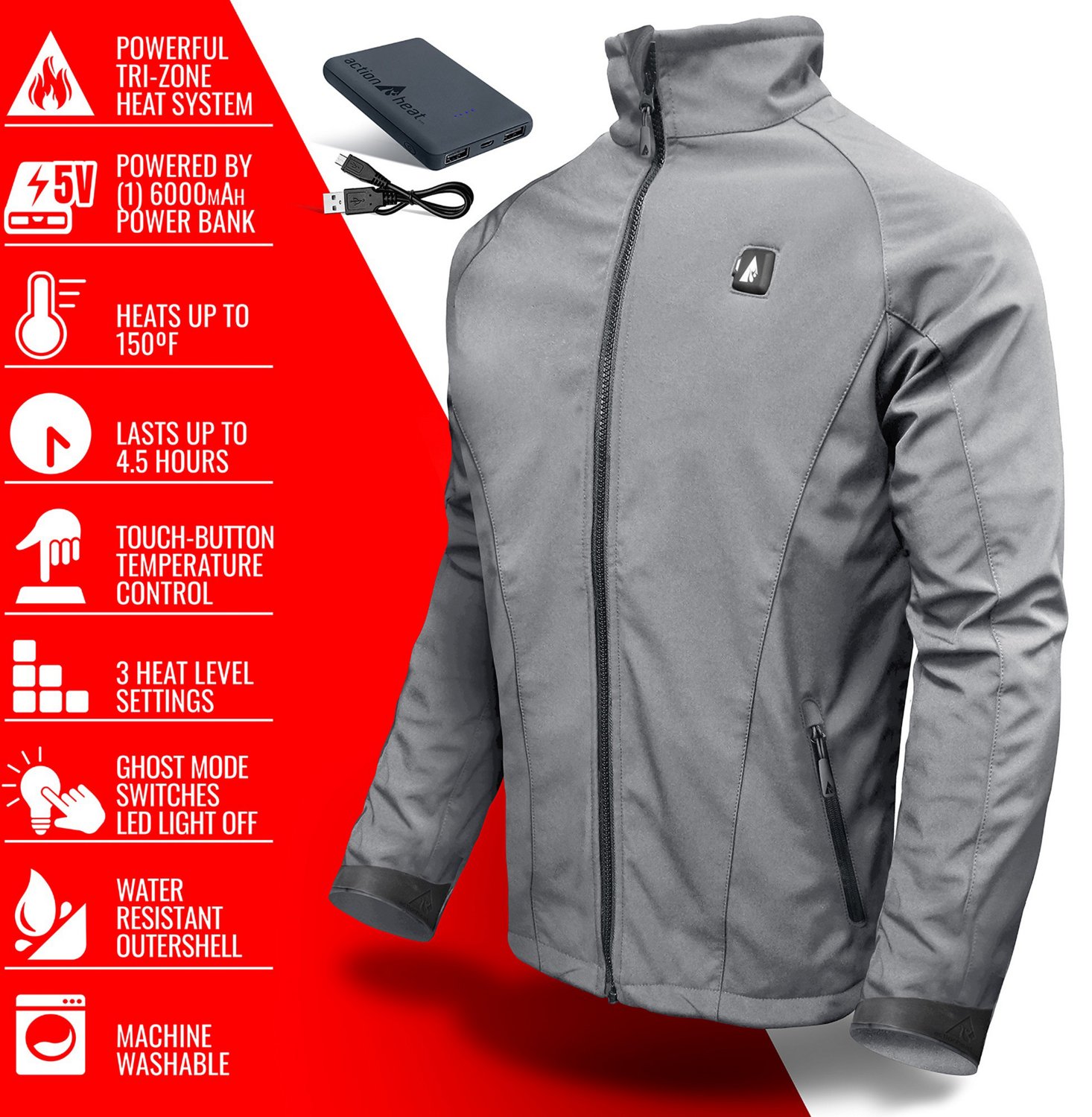 ActionHeat Men's 5V Battery Heated Softshell Jacket - view number 5