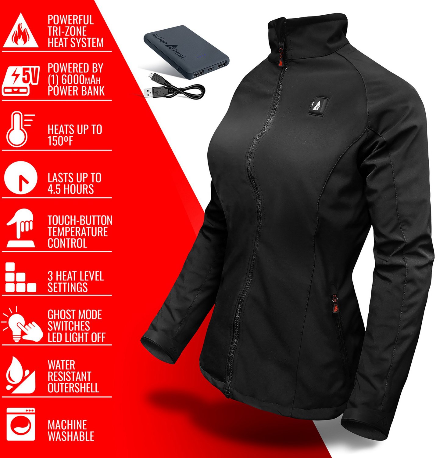 ActionHeat Women s 5V Battery Heated Jacket Academy