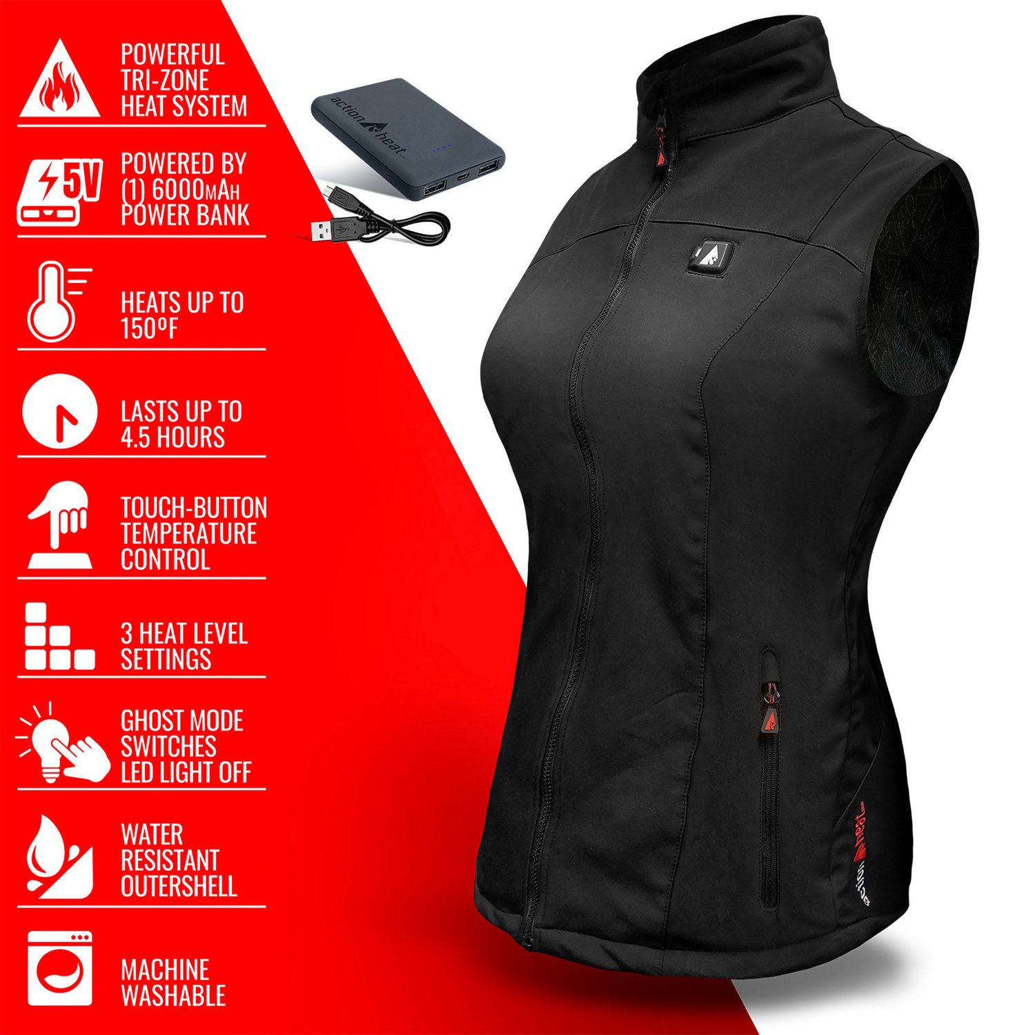 ActionHeat Women's 5V Battery Heated Softshell Vest - view number 5