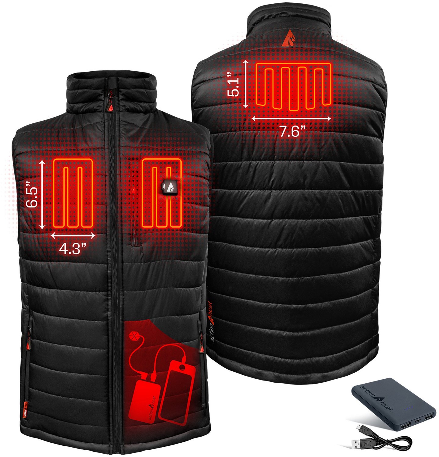 ActionHeat Men's 5V Battery Heated Puffer Vest - view number 3