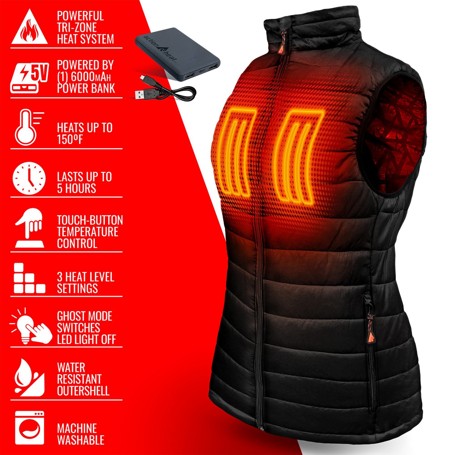 ActionHeat Women's 5V Battery Heated Puffer Vest - view number 5