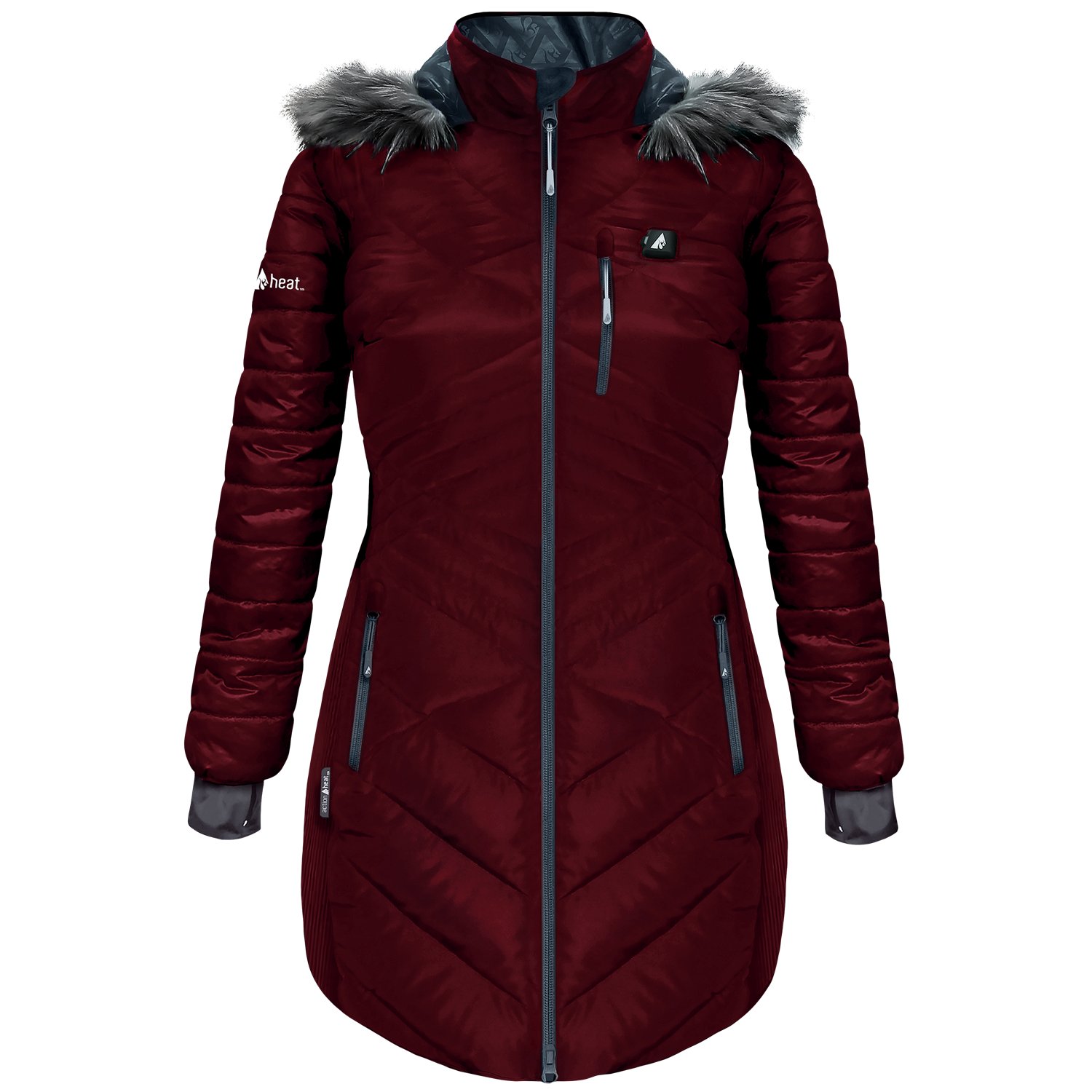 ActionHeat Women's 5V Battery Heated Long Hooded Puffer Jacket - view number 2