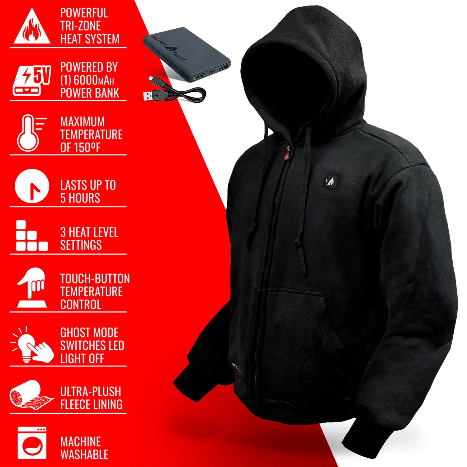 ActionHeat Men's 5 V Battery Heated Hoodie                                                                                       - view number 5