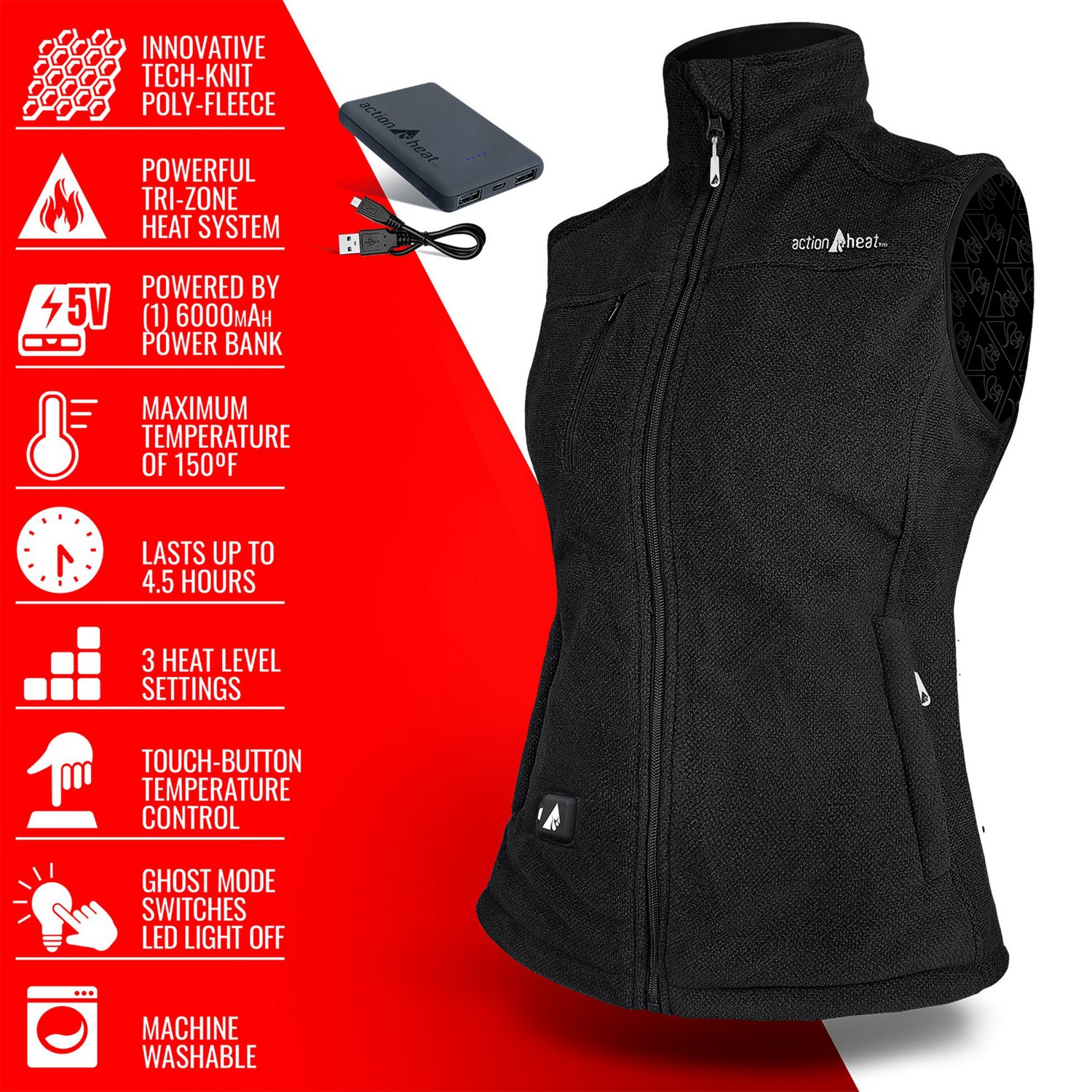 ActionHeat Women's 5V Battery Heated Performance Fleece Vest - view number 5