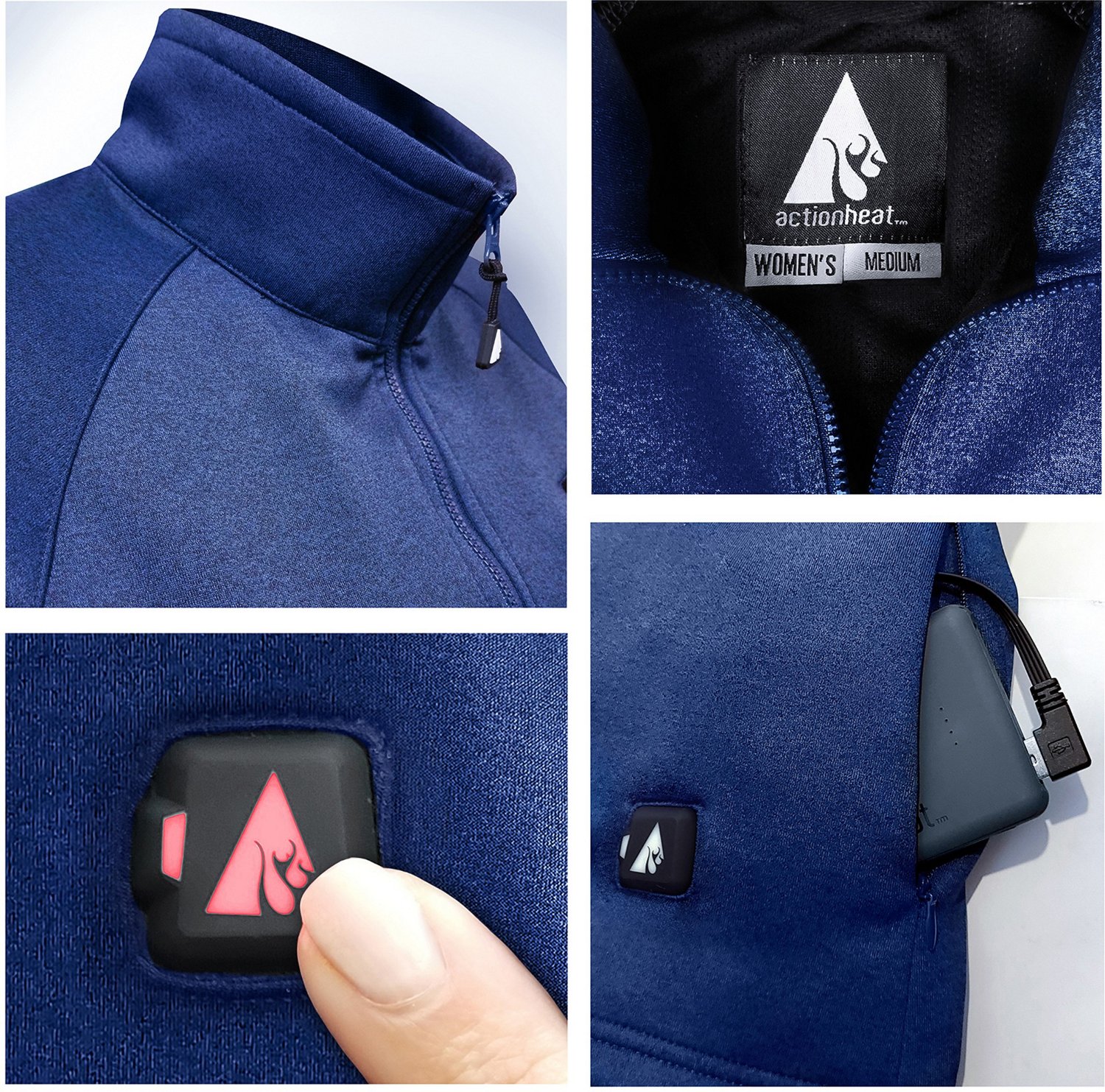 ActionHeat Men's Slim Fit 5V Battery Heated 1/2 Zip Pullover - view number 5