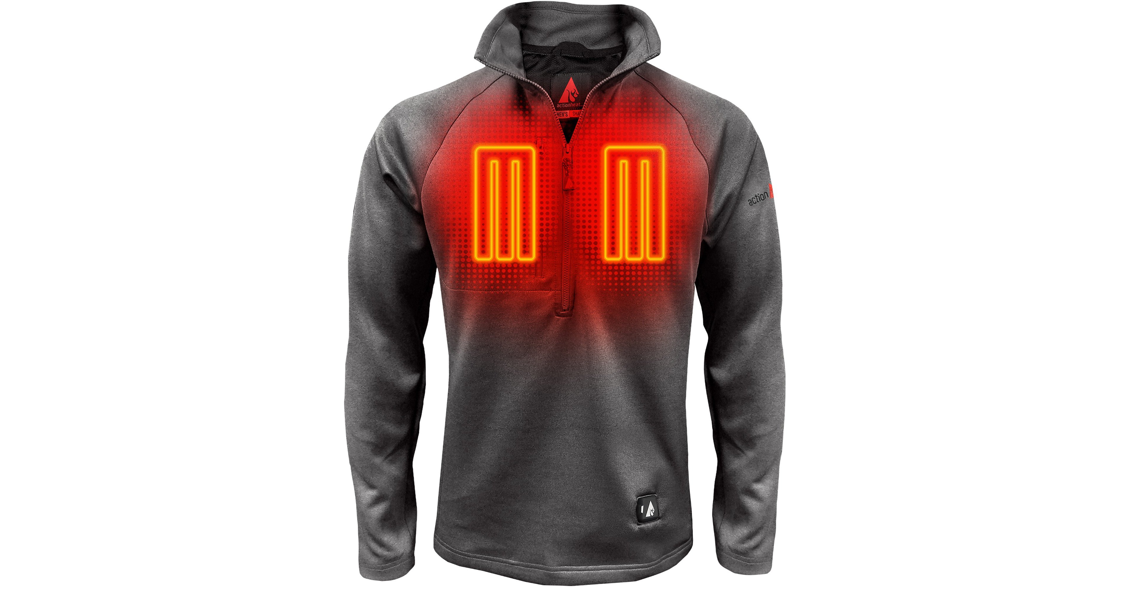 ActionHeat Men's Slim Fit 5V Battery Heated 1/2 Zip Pullover
