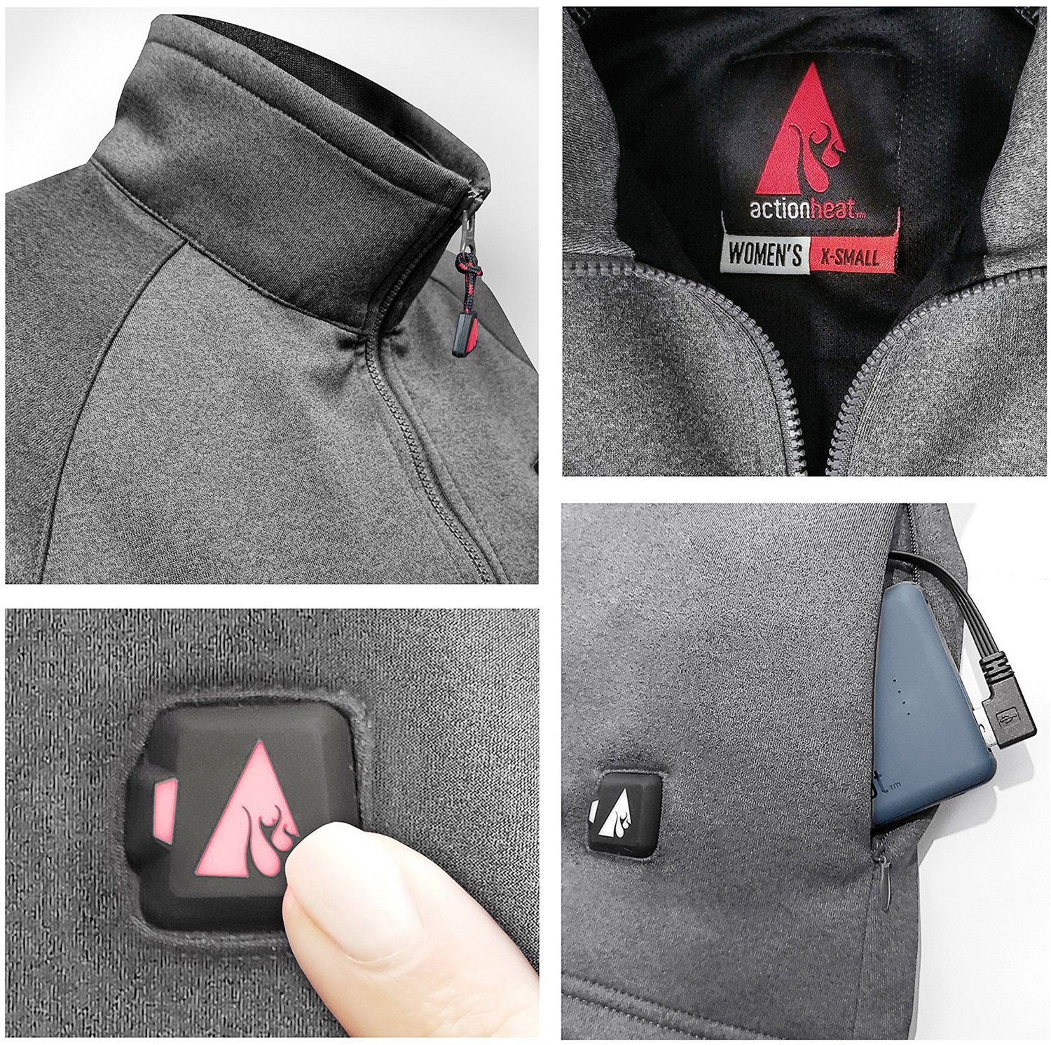 ActionHeat Men's Slim Fit 5V Battery Heated 1/2 Zip Pullover - view number 5