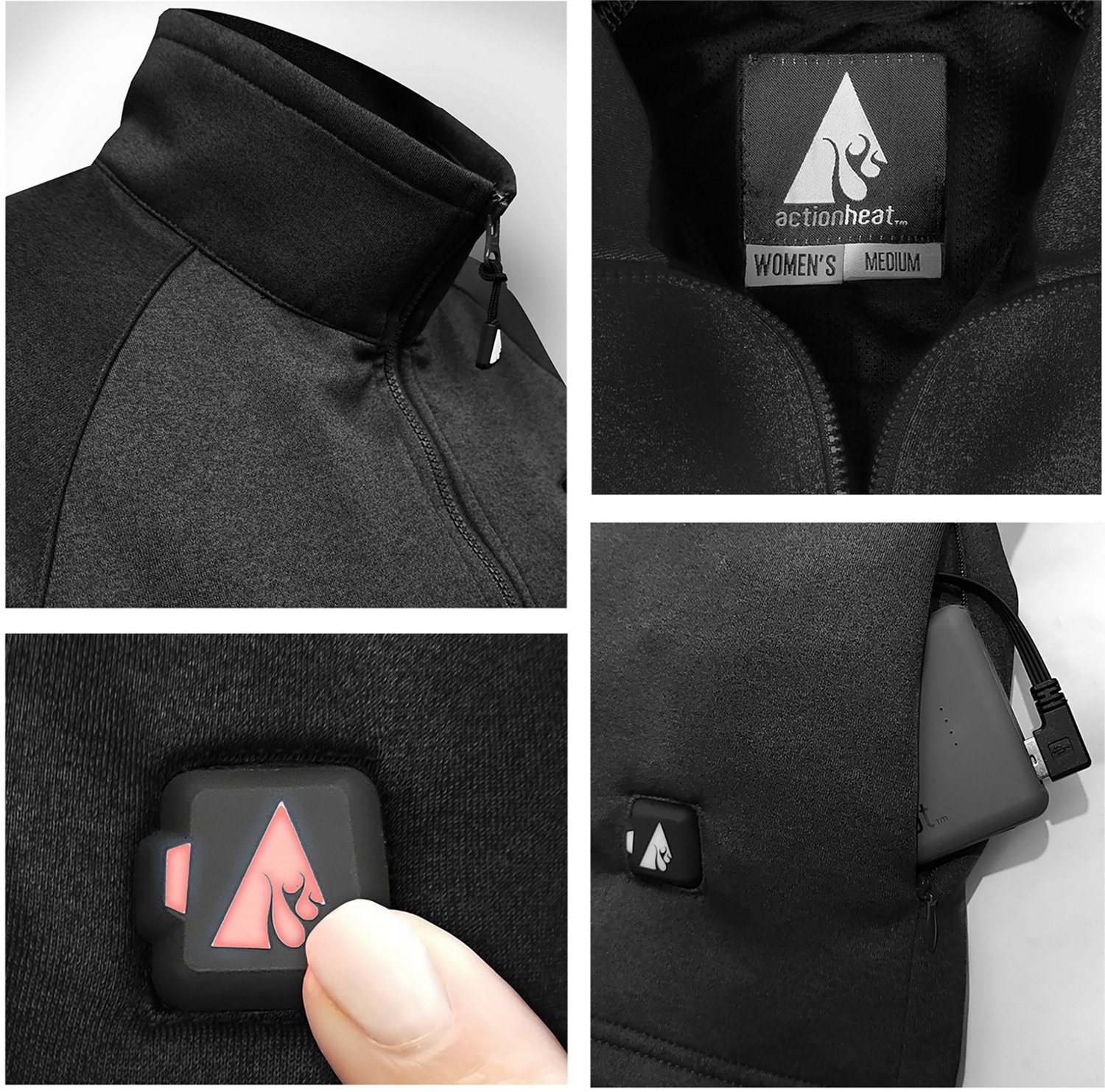 ActionHeat Women's Slim Fit 5V Battery Heated 1/2 Zip Pullover - view number 5