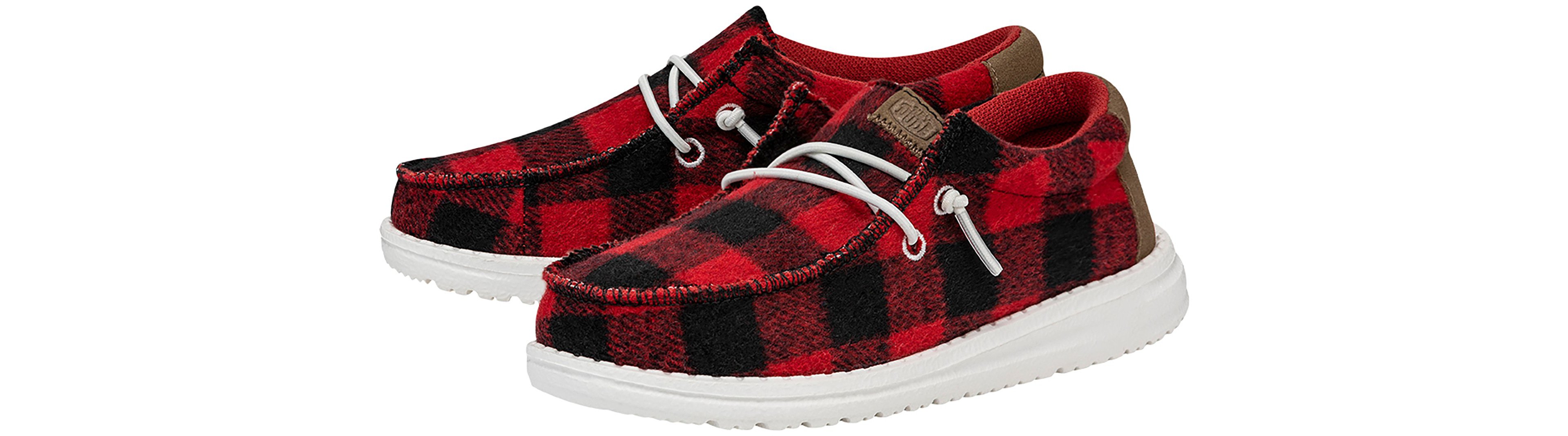 HEYDUDE Boys' Wally Buffalo Plaid Shoes