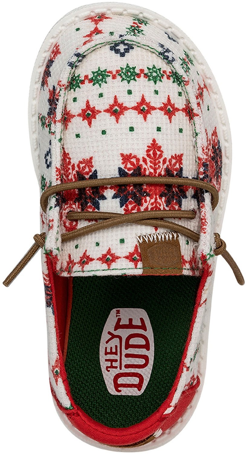 Hey Dude Wendy Slip Ons Hey Dude Wendy Girls Shoes - Ugly Sweater Pattern  Comfort Slip-Ons Bandana Pattern Shoes, image size:814x1500