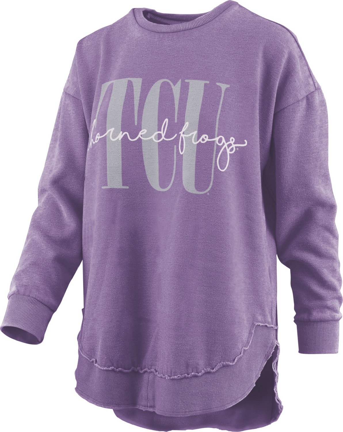 The Three Square Women's Texas Christian University Vintage Poncho Fleece Long-Sleeve Shirt