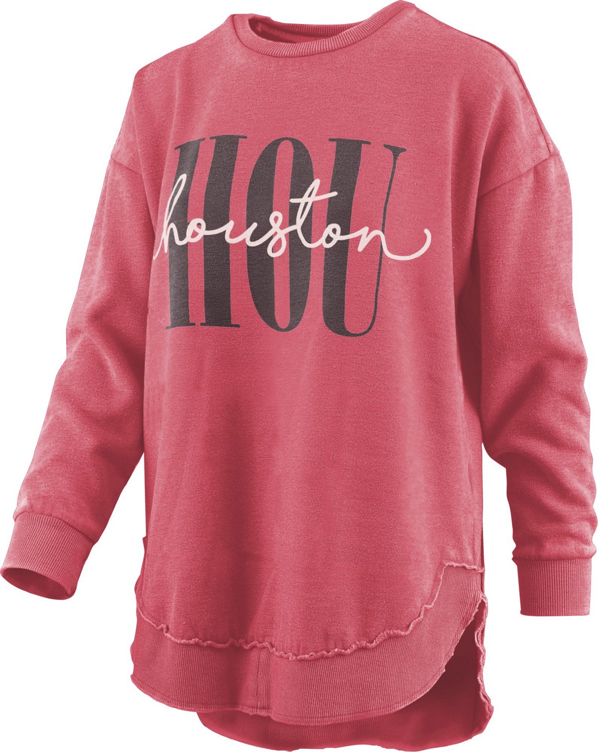 Three Square Women's University of Houston Vintage Poncho Fleece Long-Sleeve Shirt