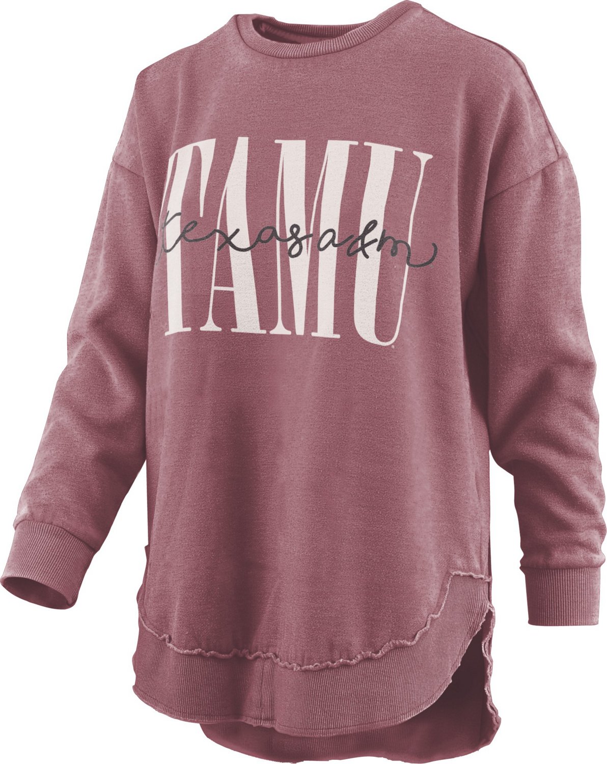 Three Square Women's Texas A&M University Vintage Poncho Fleece Long-Sleeve Shirt