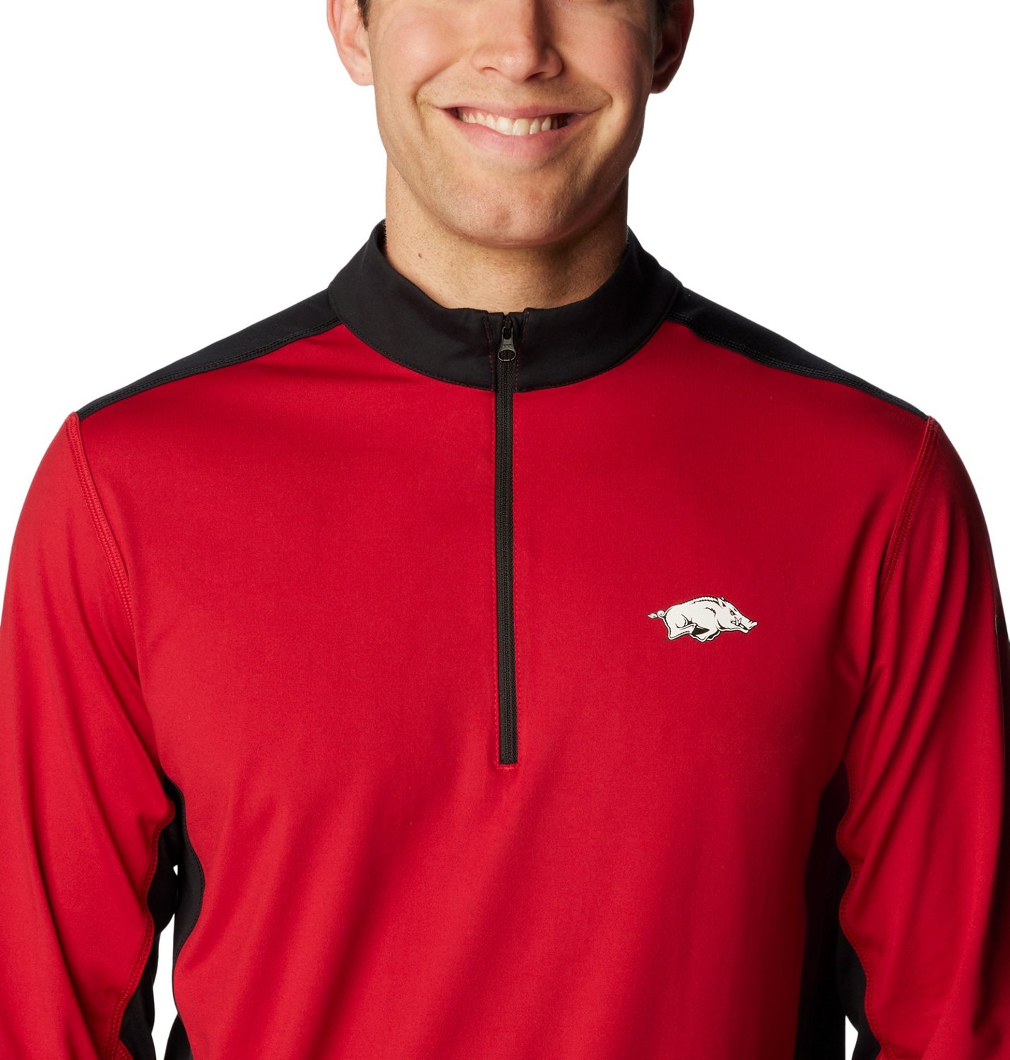 Columbia Sportswear Men's University of Arkansas Tech Trail 1/4 Zip Sweatshirt - view number 5