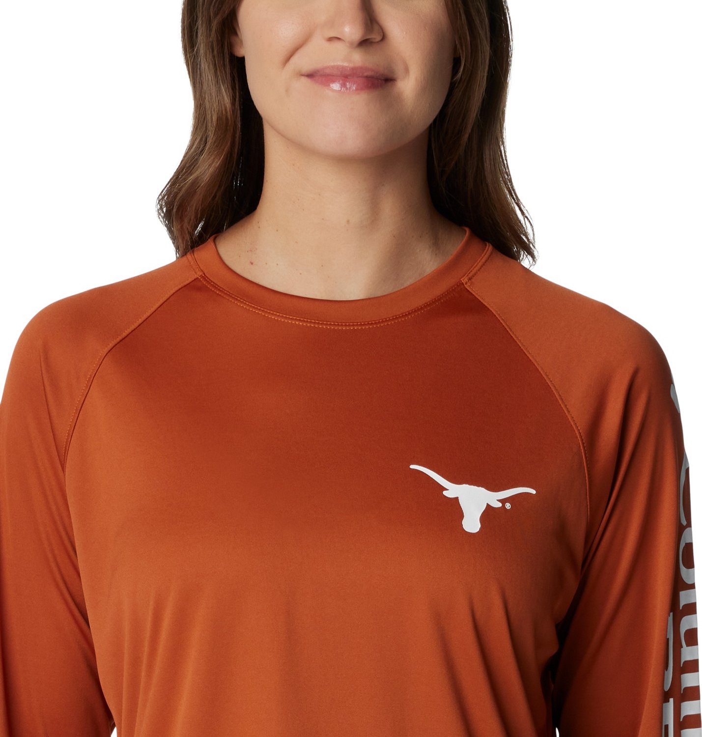 Womens COLUMBIA PFG UNIVERSITY OF TEXAS LONGHORNS VENTED FISHING SHIRT med  NWT