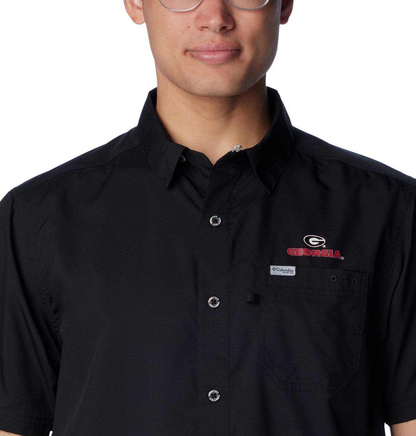 Columbia Sportswear Men's University of Georgia PFG Slack Tide Camp Button Down Shirt                                            - view number 3