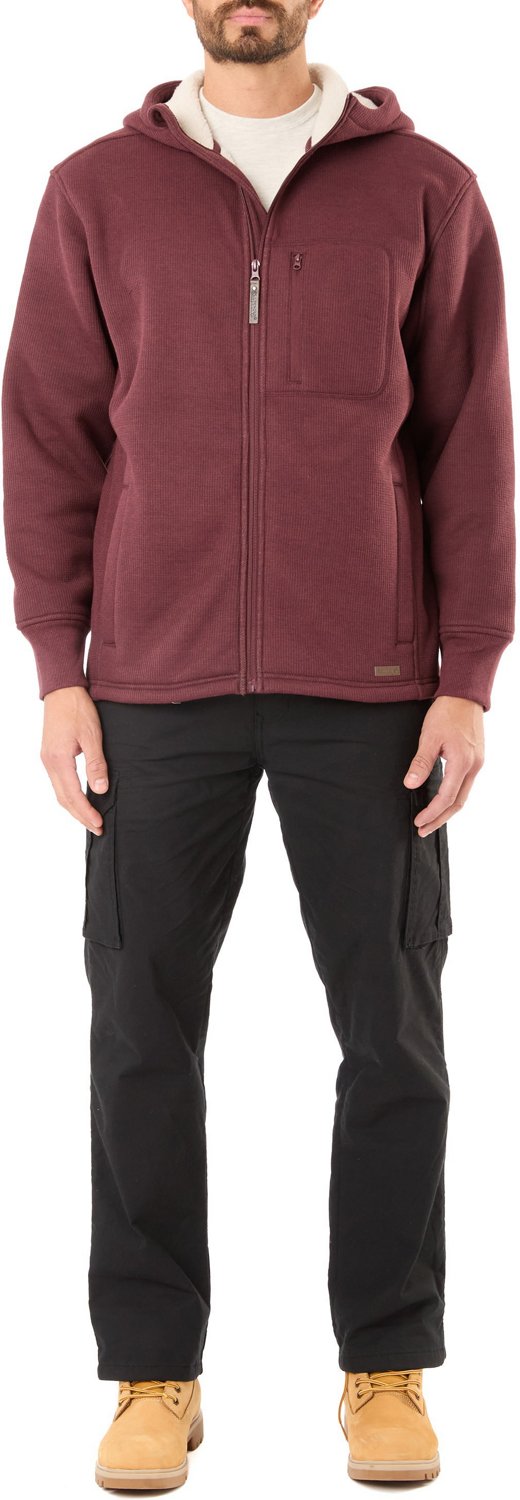 Smith's Workwear Men's Big & Tall Sherpa-Lined Heathered Thermal Hooded Full-Zip Shirt Jacket - view number 4