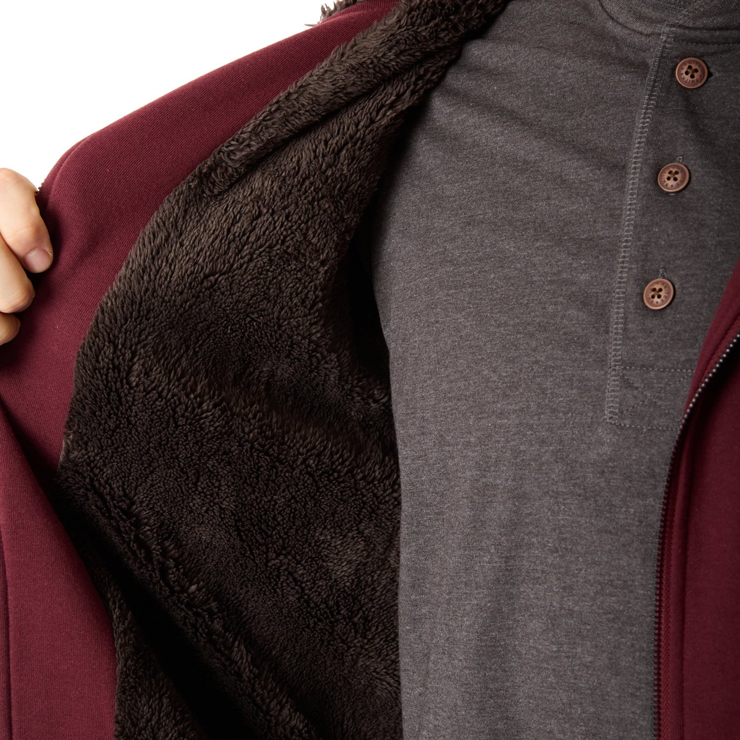 Smith's Workwear Men's Sherpa-Lined Fleece Jacket with Contrast Decorative Stitching - view number 3