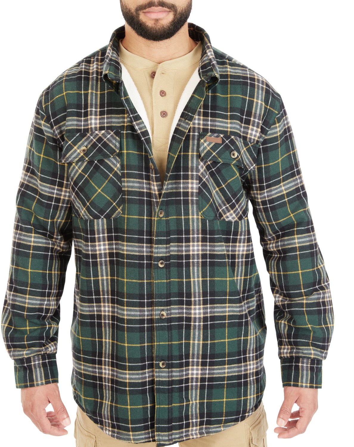Smith's Workwear Men's Sherpa Lined Flannel Shirt Jacket
