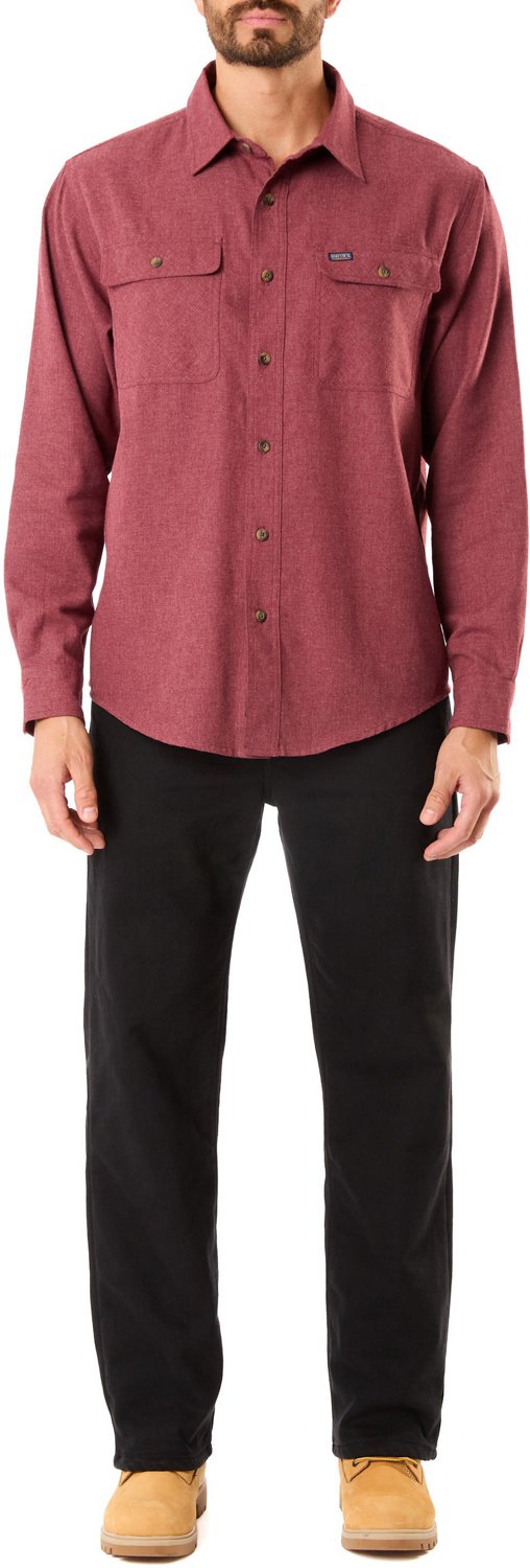 Smith's Workwear Men's 2 Pocket Solid Heather Flannel Shirt                                                                      - view number 4