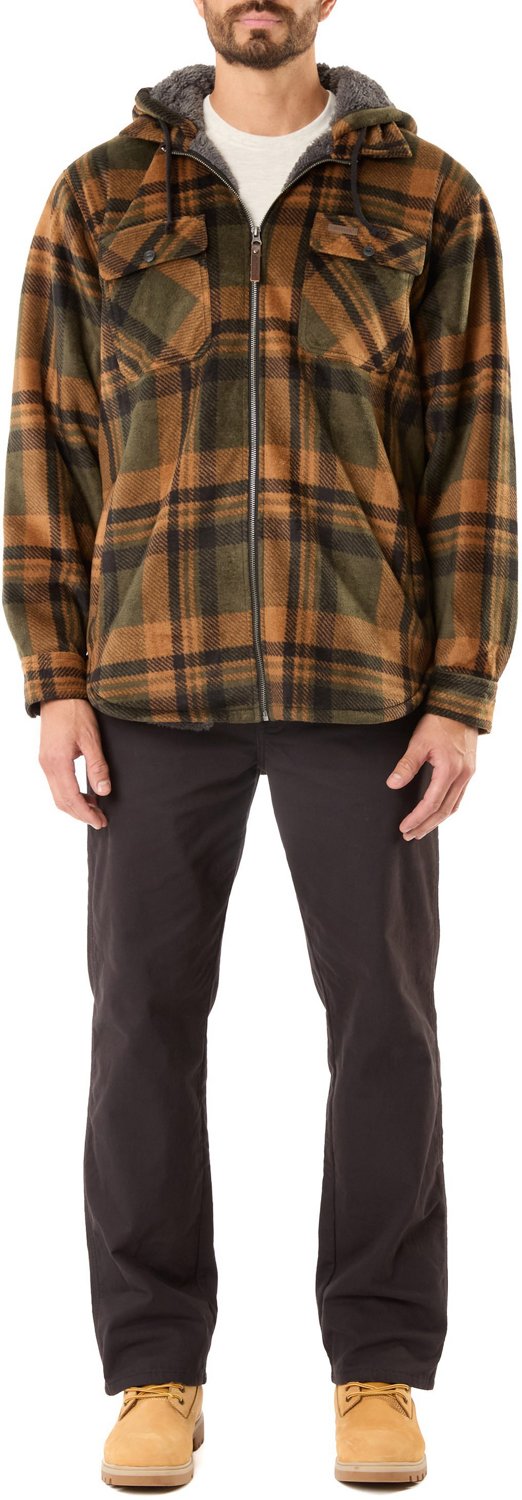 Smith's Workwear Men's Sherpa-Lined Full Zip Hooded Microfleece Shirt Jacket - view number 4