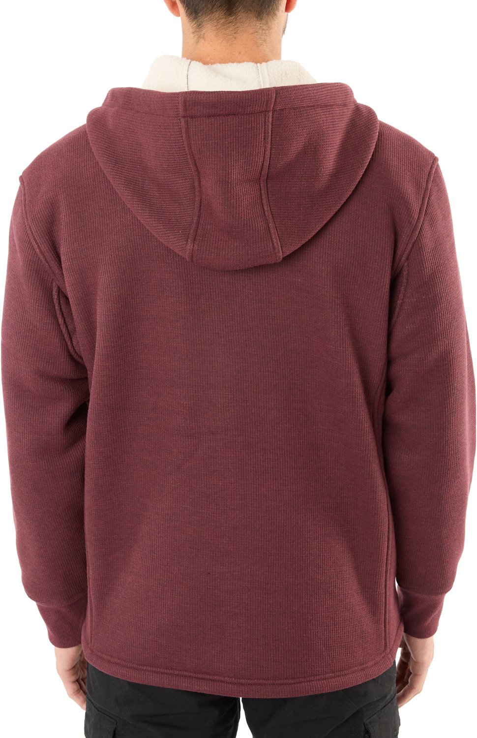 Smith's Workwear Men's Big & Tall Sherpa-Lined Heathered Thermal Hooded Full-Zip Shirt Jacket - view number 2