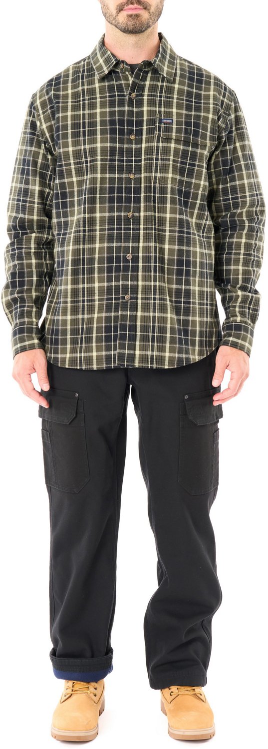 Smith's Workwear Men's Bonded Fleece Lined Work-Stretch Duck Canvas Utility Cargo Pants                                          - view number 5