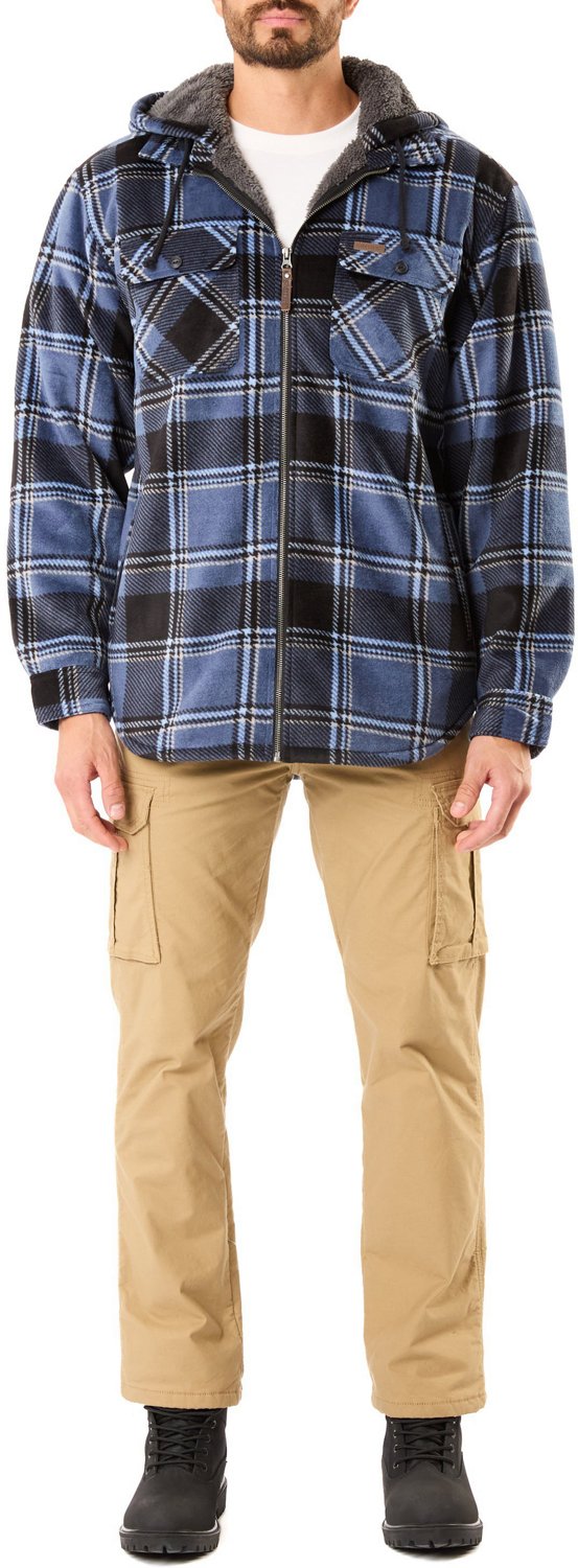 Smith's Workwear Men's Sherpa-Lined Full Zip Hooded Microfleece Shirt Jacket - view number 4