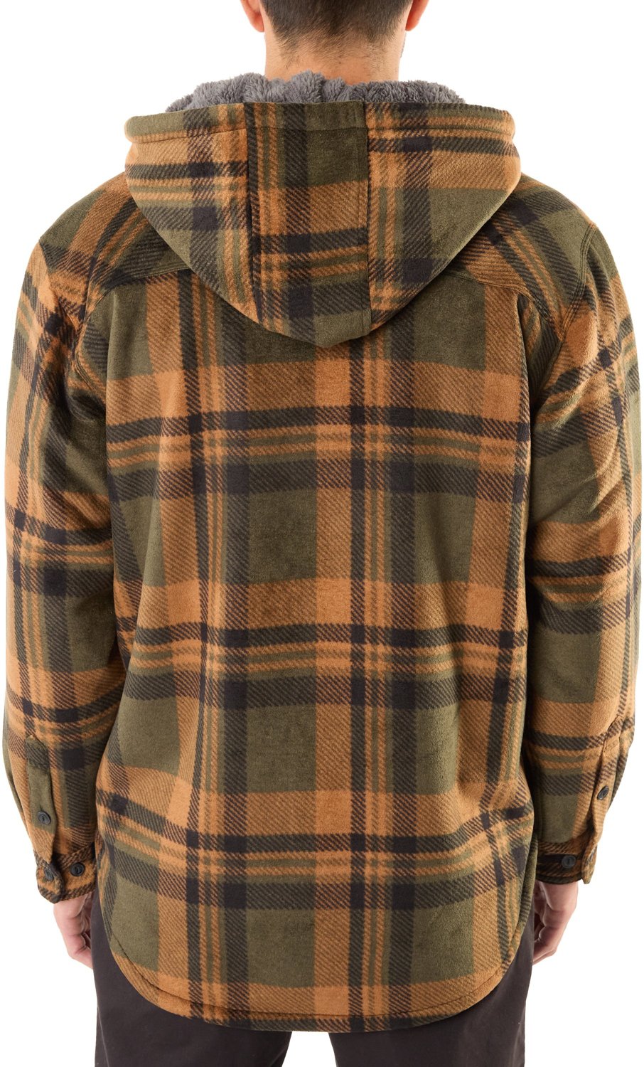 Smith's Workwear Men's Sherpa-Lined Full Zip Hooded Microfleece Shirt Jacket - view number 2