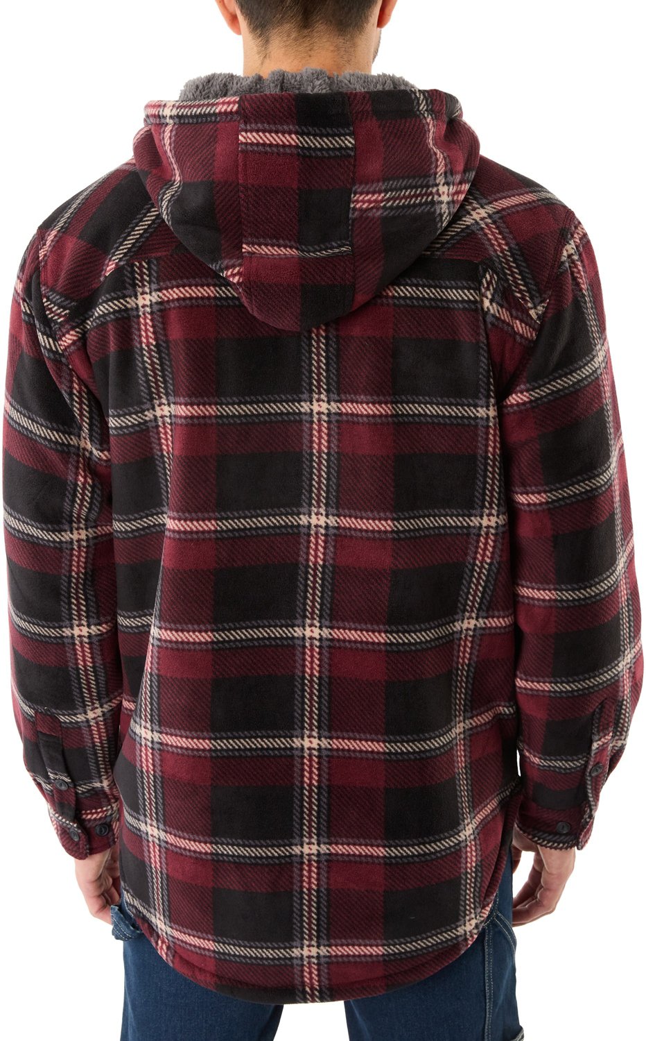 Smith's Workwear Men's Sherpa-Lined Full Zip Hooded Microfleece Shirt Jacket - view number 2