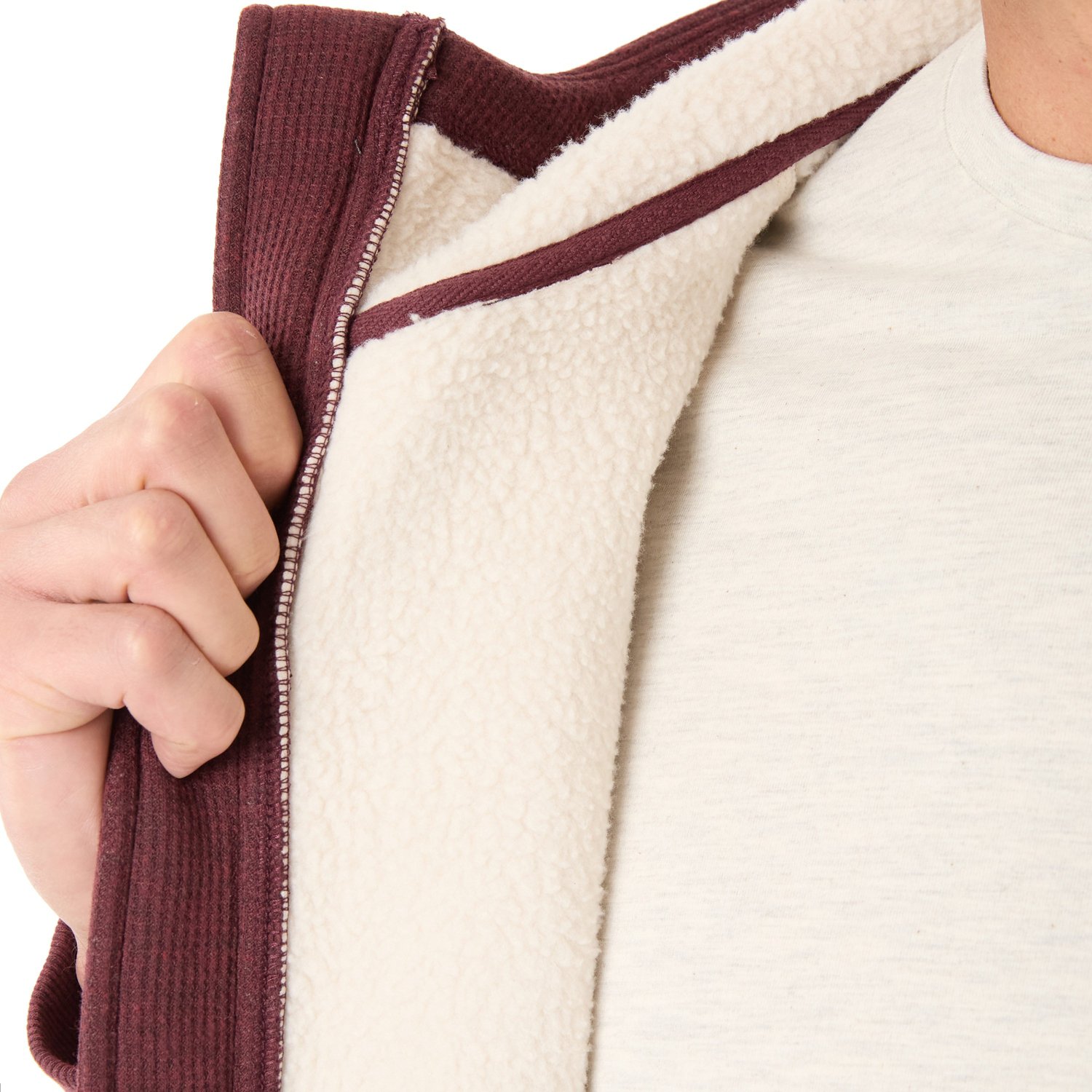 Smith's Workwear Men's Big & Tall Sherpa-Lined Heathered Thermal Hooded Full-Zip Shirt Jacket - view number 3