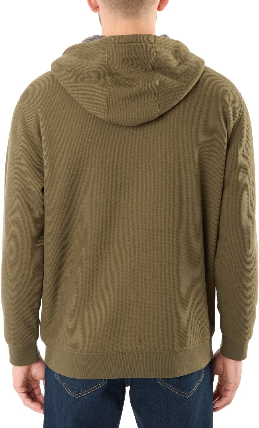 Smith's Workwear Men's Big & Tall Sherpa-Bonded Thermal Knit Hooded Jacket