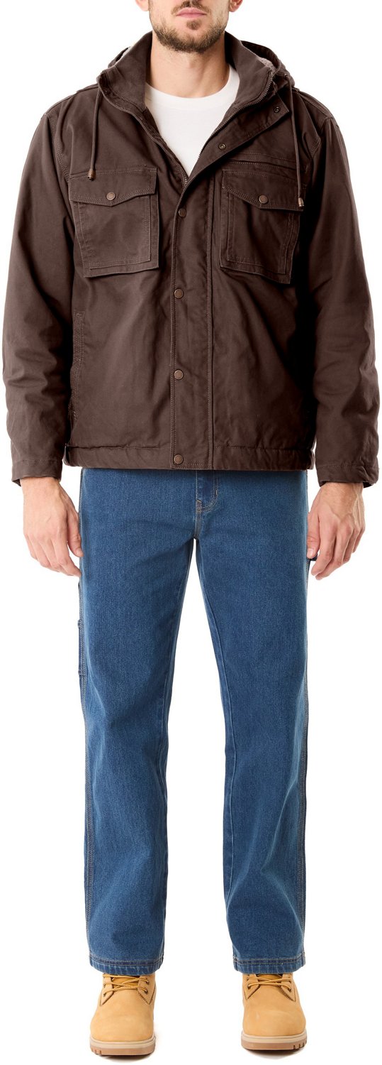 Smith's Workwear Men's Sherpa Lined Duck Canvas Hooded Work Jacket                                                               - view number 7