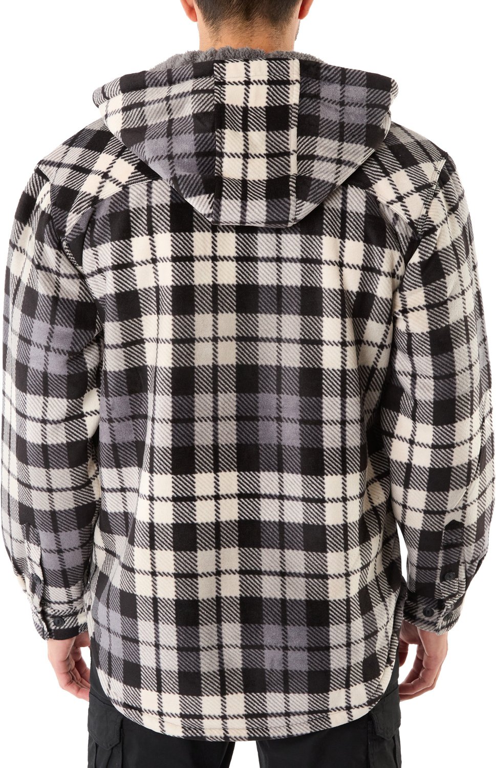 Smith's Workwear Men's Sherpa-Lined Full Zip Hooded Microfleece Shirt Jacket - view number 2