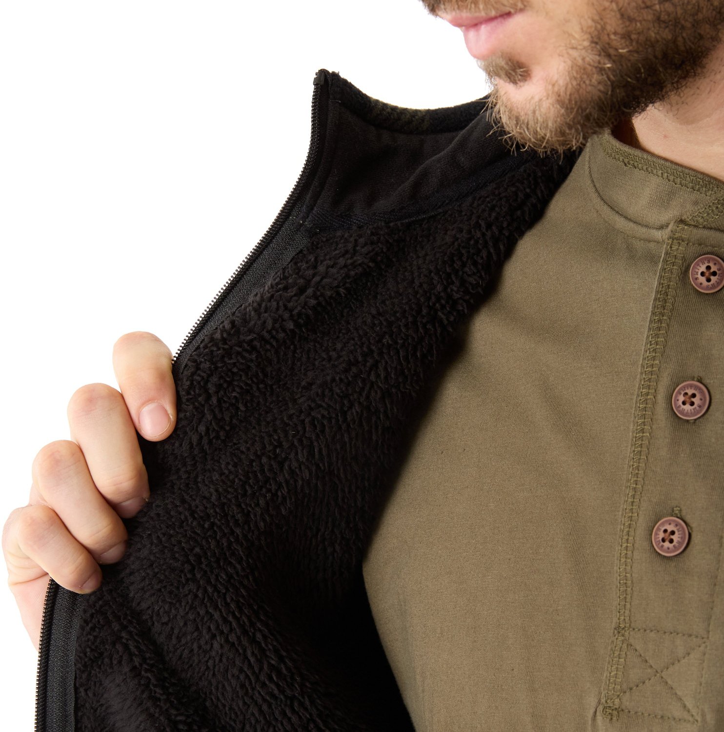 Smith's Workwear Men's Sherpa-Lined Plaid Micro Polarfleece Vest                                                                 - view number 4
