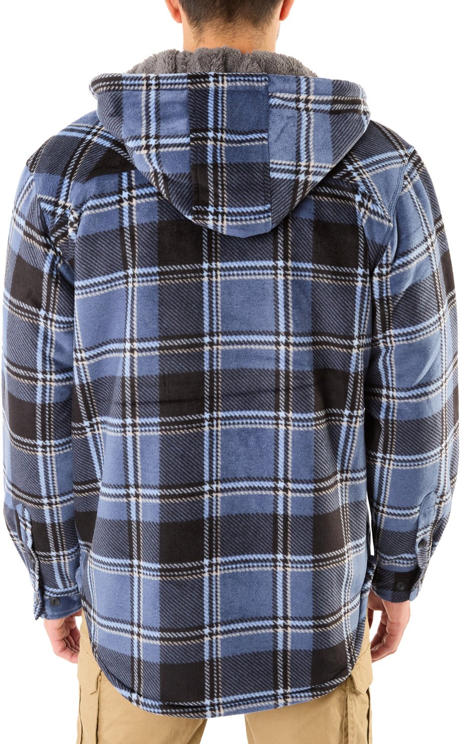 Smith's Workwear Men's Sherpa-Lined Full Zip Hooded Microfleece Shirt Jacket - view number 2