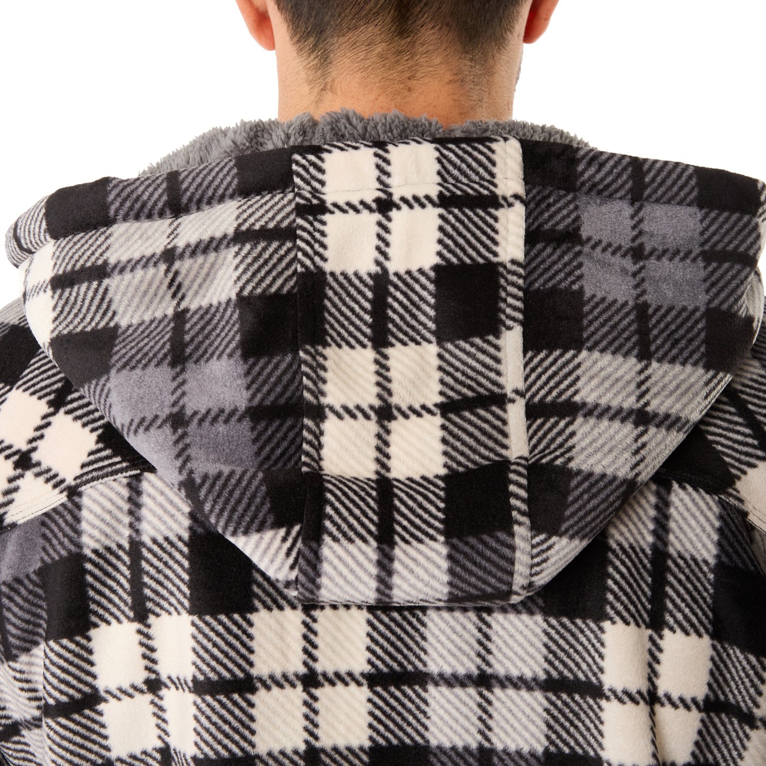 Smith's Workwear Men's Sherpa-Lined Full Zip Hooded Microfleece Shirt Jacket - view number 4